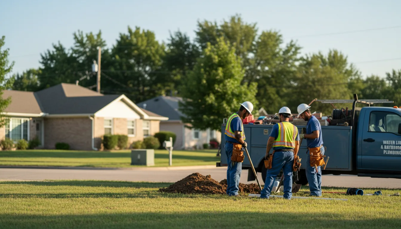 Residential water line and bathroom plumbing service in Locust, NC